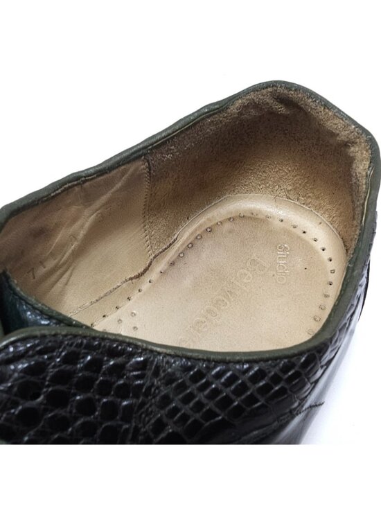 Belvedere Colombo Men’s Size 12 Crocodile Leather Dress Shoes Green Brown main image 4